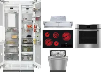 6 Piece Package Includes Refrigerator, Freezer, Cooktop, Wall Oven, Hood And Dishwasher