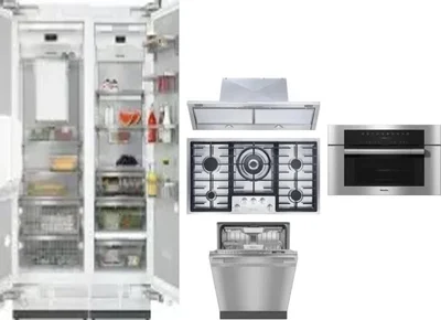 6 Piece Package Includes Refrigerator, Freezer, Cooktop, Wall Oven, Hood And Dishwasher