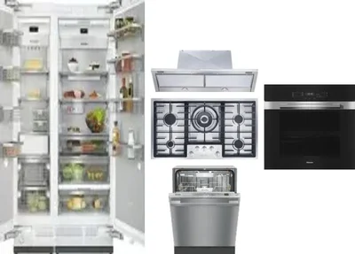 6 Piece Package Includes Refrigerator, Freezer, Cooktop, Wall Oven, Hood And Dishwasher