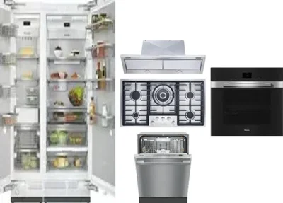 6 Piece Package Includes Refrigerator, Freezer, Cooktop, Wall Oven, Hood And Dishwasher