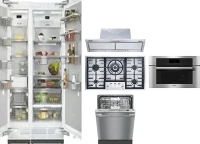 6 Piece Package Includes Refrigerator, Freezer, Cooktop, Wall Oven, Hood And Dishwasher