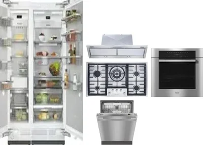 6 Piece Package Includes Refrigerator, Freezer, Cooktop, Wall Oven, Hood And Dishwasher