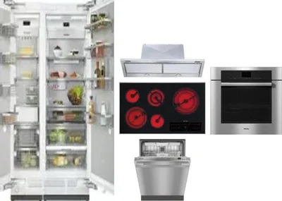 6 Piece Package Includes Refrigerator, Freezer, Cooktop, Wall Oven, Hood And Dishwasher