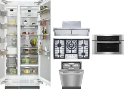 6 Piece Package Includes Refrigerator, Freezer, Cooktop, Wall Oven, Hood And Dishwasher