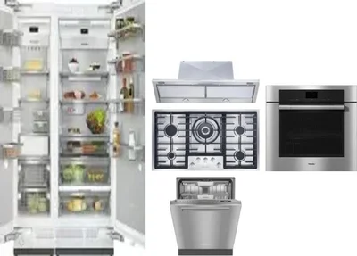 6 Piece Package Includes Refrigerator, Freezer, Cooktop, Wall Oven, Hood And Dishwasher