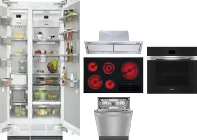 6 Piece Package Includes Refrigerator, Freezer, Cooktop, Wall Oven, Hood And Dishwasher