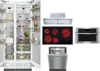 6 Piece Package Includes Refrigerator, Freezer, Cooktop, Wall Oven, Hood And Dishwasher