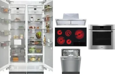 6 Piece Package Includes Refrigerator, Freezer, Cooktop, Wall Oven, Hood And Dishwasher