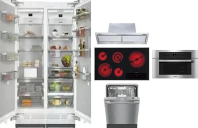 6 Piece Package Includes Refrigerator, Freezer, Cooktop, Wall Oven, Hood And Dishwasher