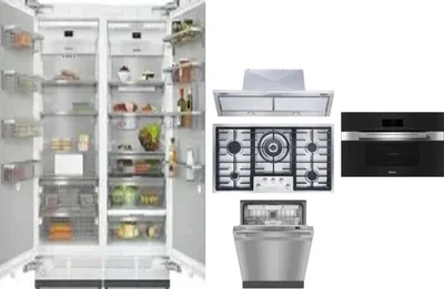 6 Piece Package Includes Refrigerator, Freezer, Cooktop, Wall Oven, Hood And Dishwasher