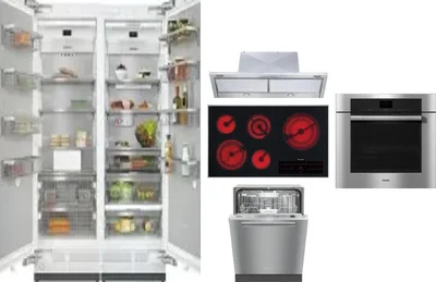 6 Piece Package Includes Refrigerator, Freezer, Cooktop, Wall Oven, Hood And Dishwasher