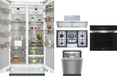 6 Piece Package Includes Refrigerator, Freezer, Cooktop, Wall Oven, Hood And Dishwasher