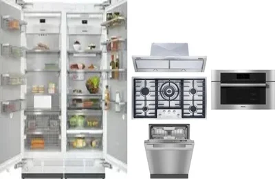 6 Piece Package Includes Refrigerator, Freezer, Cooktop, Wall Oven, Hood And Dishwasher