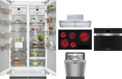 6 Piece Package Includes Refrigerator, Freezer, Cooktop, Wall Oven, Hood And Dishwasher