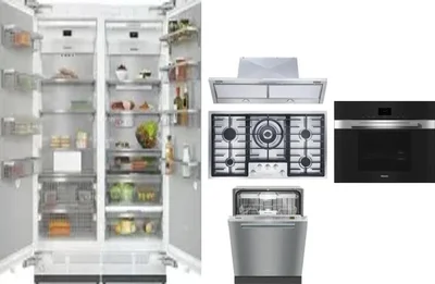 6 Piece Package Includes Refrigerator, Freezer, Cooktop, Wall Oven, Hood And Dishwasher