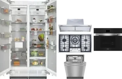6 Piece Package Includes Refrigerator, Freezer, Cooktop, Wall Oven, Hood And Dishwasher