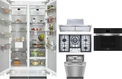6 Piece Package Includes Refrigerator, Freezer, Cooktop, Wall Oven, Hood And Dishwasher