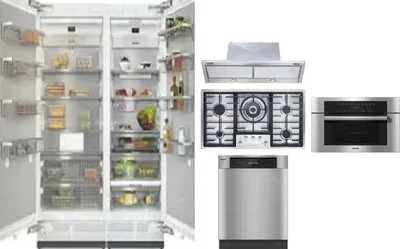 6 Piece Package Includes Refrigerator, Freezer, Cooktop, Wall Oven, Hood And Dishwasher