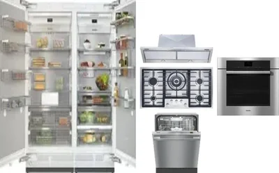 6 Piece Package Includes Refrigerator, Freezer, Cooktop, Wall Oven, Hood And Dishwasher
