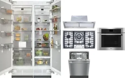 6 Piece Package Includes Refrigerator, Freezer, Cooktop, Wall Oven, Hood And Dishwasher