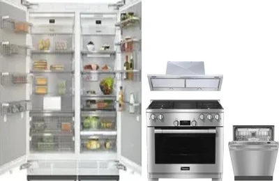 5 Piece Package Includes Refrigerator, Freezer, Range, Hood And Dishwasher