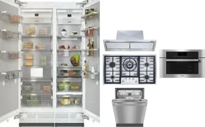 6 Piece Package Includes Refrigerator, Freezer, Cooktop, Wall Oven, Hood And Dishwasher