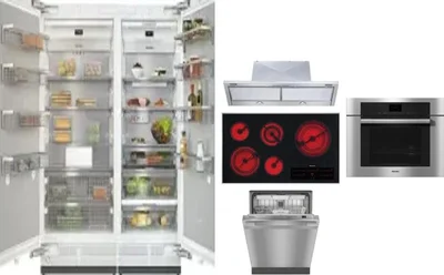 6 Piece Package Includes Refrigerator, Freezer, Cooktop, Wall Oven, Hood And Dishwasher