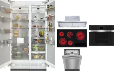 6 Piece Package Includes Refrigerator, Freezer, Cooktop, Wall Oven, Hood And Dishwasher