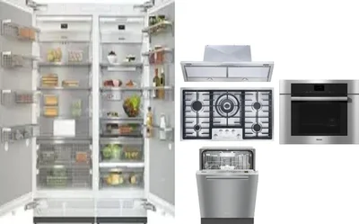 6 Piece Package Includes Refrigerator, Freezer, Cooktop, Wall Oven, Hood And Dishwasher
