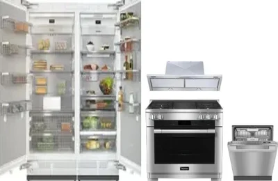 5 Piece Package Includes Refrigerator, Freezer, Range, Hood And Dishwasher