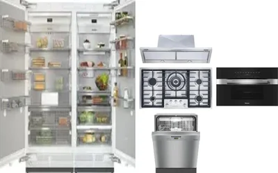 6 Piece Package Includes Refrigerator, Freezer, Cooktop, Wall Oven, Hood And Dishwasher
