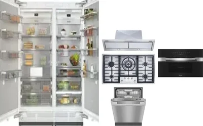6 Piece Package Includes Refrigerator, Freezer, Cooktop, Wall Oven, Hood And Dishwasher