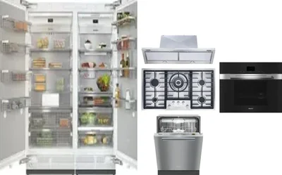 6 Piece Package Includes Refrigerator, Freezer, Cooktop, Wall Oven, Hood And Dishwasher