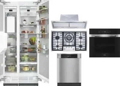 6 Piece Package Includes Refrigerator, Freezer, Cooktop, Wall Oven, Hood And Dishwasher