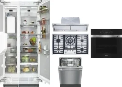 6 Piece Package Includes Refrigerator, Freezer, Cooktop, Wall Oven, Hood And Dishwasher