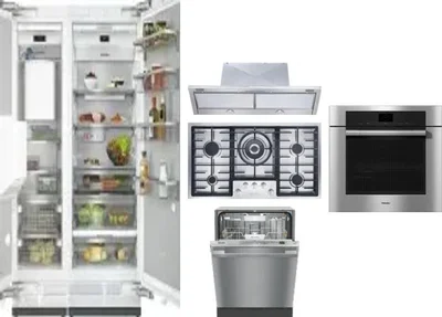 6 Piece Package Includes Refrigerator, Freezer, Cooktop, Wall Oven, Hood And Dishwasher