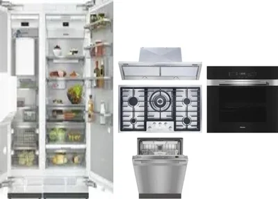 6 Piece Package Includes Refrigerator, Freezer, Cooktop, Wall Oven, Hood And Dishwasher