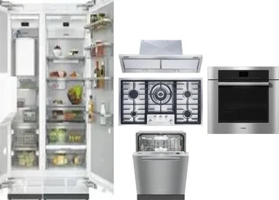 6 Piece Package Includes Refrigerator, Freezer, Cooktop, Wall Oven, Hood And Dishwasher