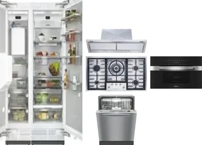 6 Piece Package Includes Refrigerator, Freezer, Cooktop, Wall Oven, Hood And Dishwasher