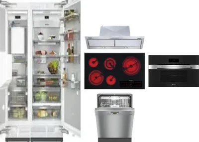 6 Piece Package Includes Refrigerator, Freezer, Cooktop, Wall Oven, Hood And Dishwasher