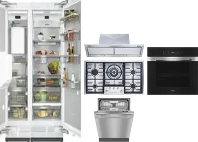 6 Piece Package Includes Refrigerator, Freezer, Cooktop, Wall Oven, Hood And Dishwasher