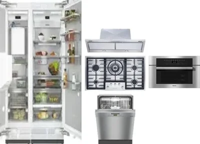 6 Piece Package Includes Refrigerator, Freezer, Cooktop, Wall Oven, Hood And Dishwasher