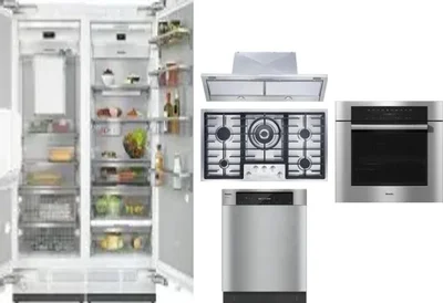 6 Piece Package Includes Refrigerator, Freezer, Cooktop, Wall Oven, Hood And Dishwasher