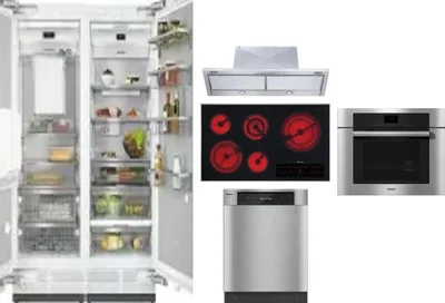 6 Piece Package Includes Refrigerator, Freezer, Cooktop, Wall Oven, Hood And Dishwasher
