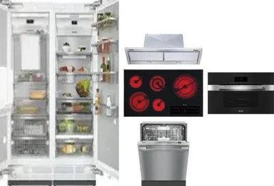 6 Piece Package Includes Refrigerator, Freezer, Cooktop, Wall Oven, Hood And Dishwasher