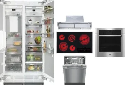 6 Piece Package Includes Refrigerator, Freezer, Cooktop, Wall Oven, Hood And Dishwasher