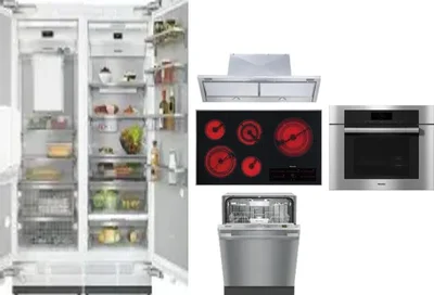 6 Piece Package Includes Refrigerator, Freezer, Cooktop, Wall Oven, Hood And Dishwasher