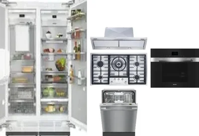 6 Piece Package Includes Refrigerator, Freezer, Cooktop, Wall Oven, Hood And Dishwasher