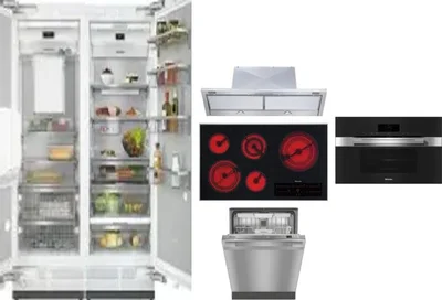 6 Piece Package Includes Refrigerator, Freezer, Cooktop, Wall Oven, Hood And Dishwasher