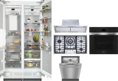 6 Piece Package Includes Refrigerator, Freezer, Cooktop, Wall Oven, Hood And Dishwasher